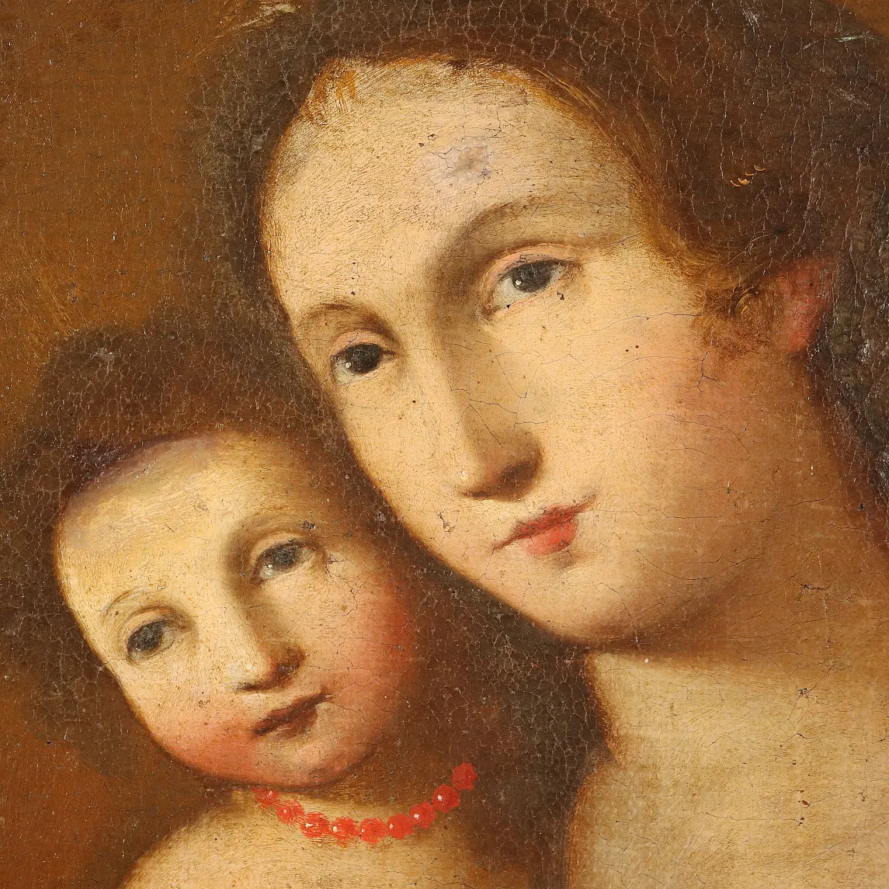 Madonna and Child with Angels, oil on canvas, 17th century 4