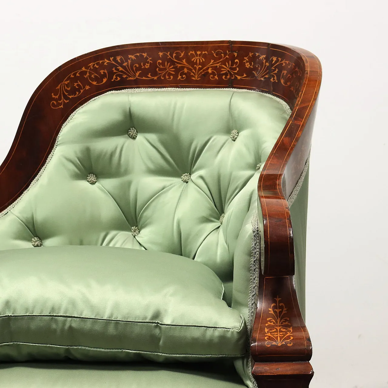 Grande divano in legno e tessuto, metà '800 5