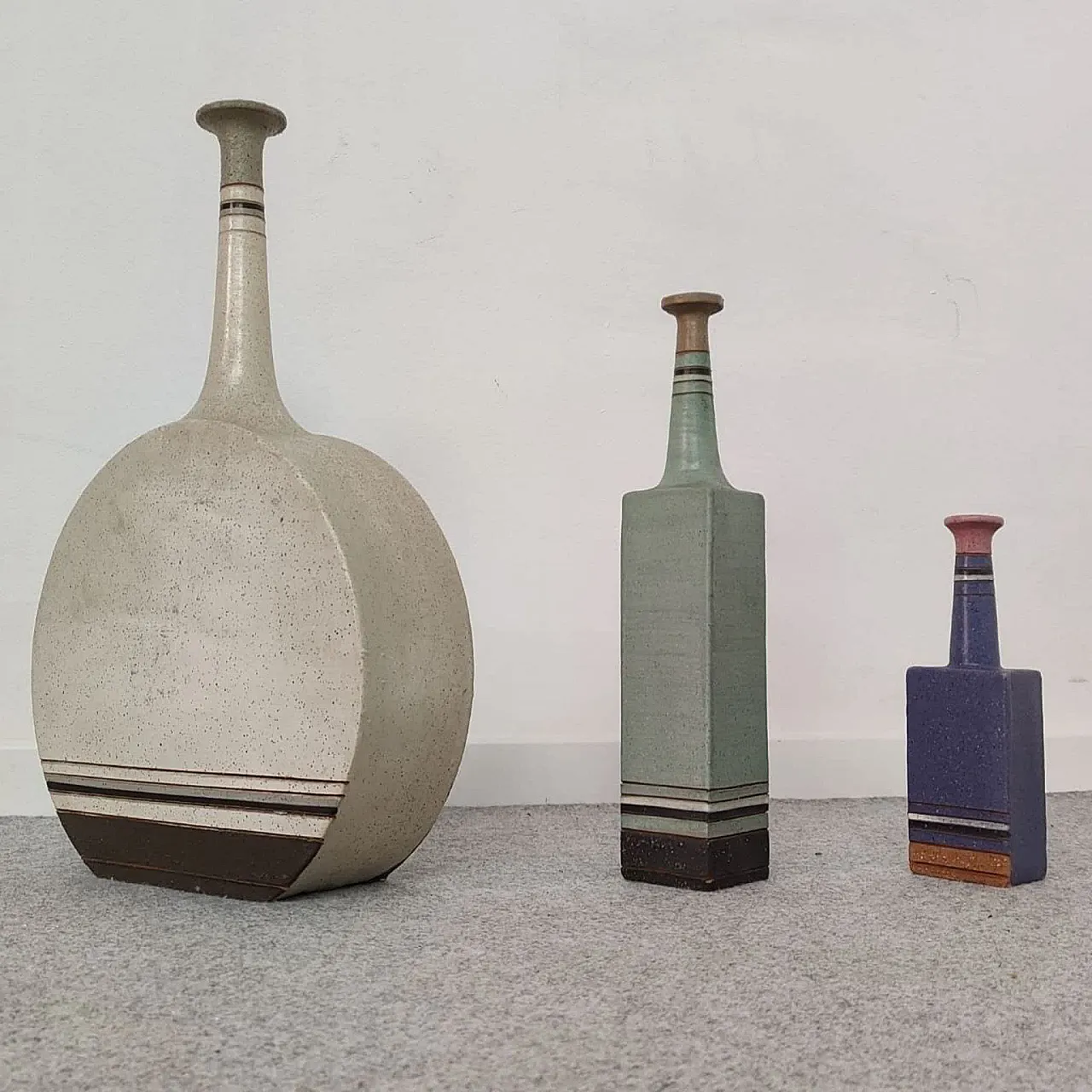 3 vasi decorativi terracotta nello stile di Bruno Gambone,  70s 7