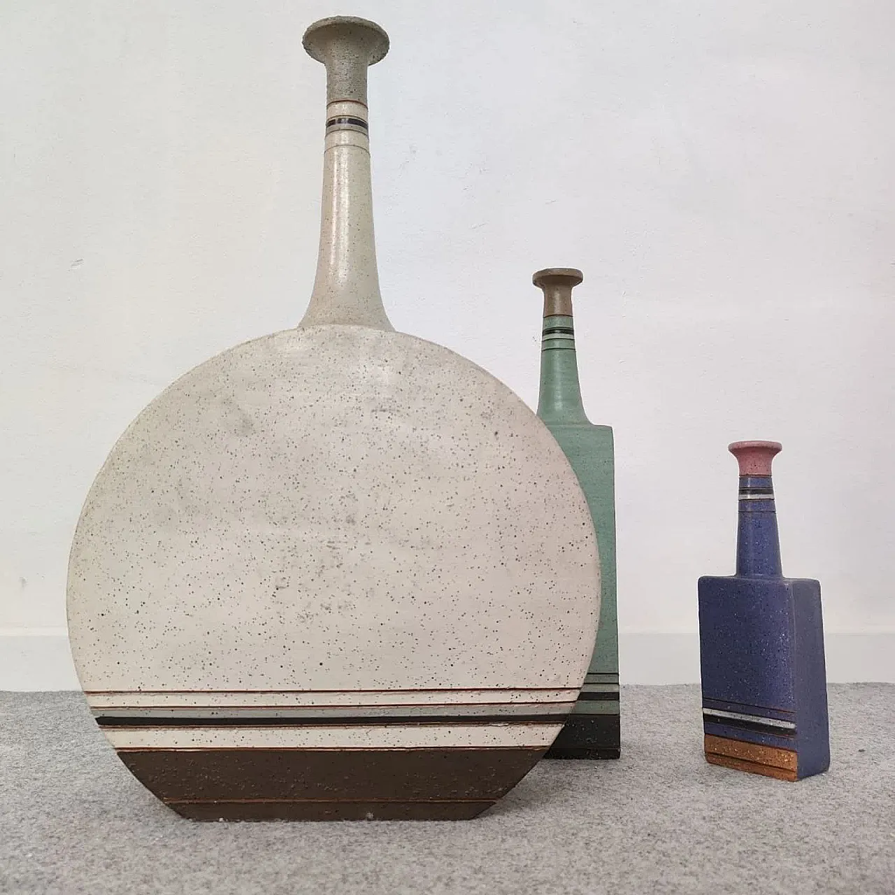 3 vasi decorativi terracotta nello stile di Bruno Gambone,  70s 8