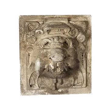 Piastrella in gesso raffigurante maschera ferina, '800