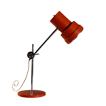 Lampada a sospensione in metallo cromato e plastica, '900