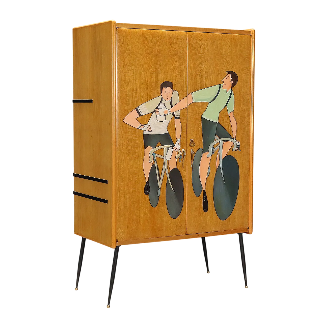 Armadio in metallo, ottone e mogano, '900 11