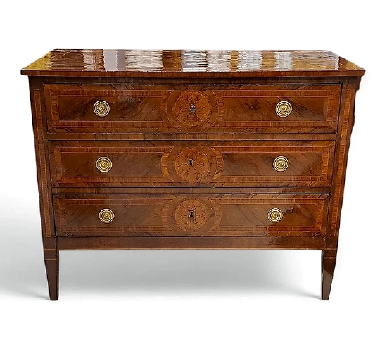 Lombard Louis XVI wooden chest of drawers, late 18th century 1