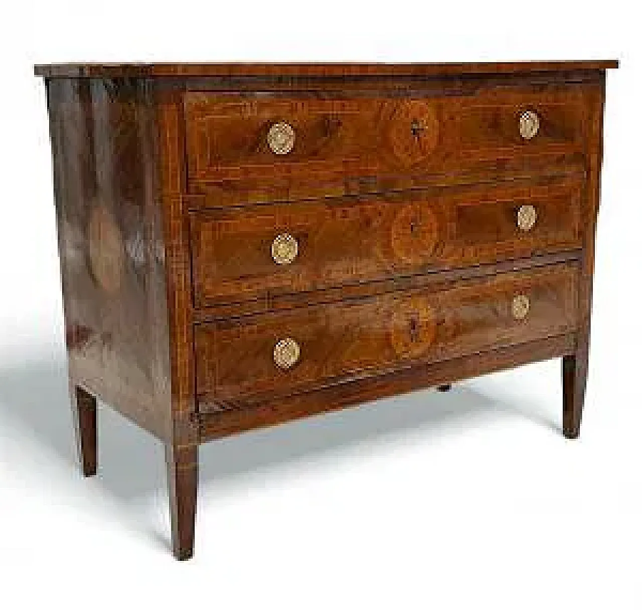 Lombard Louis XVI wooden chest of drawers, late 18th century 2