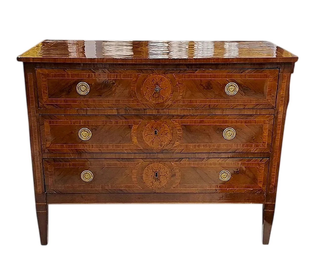 Lombard Louis XVI wooden chest of drawers, late 18th century 11