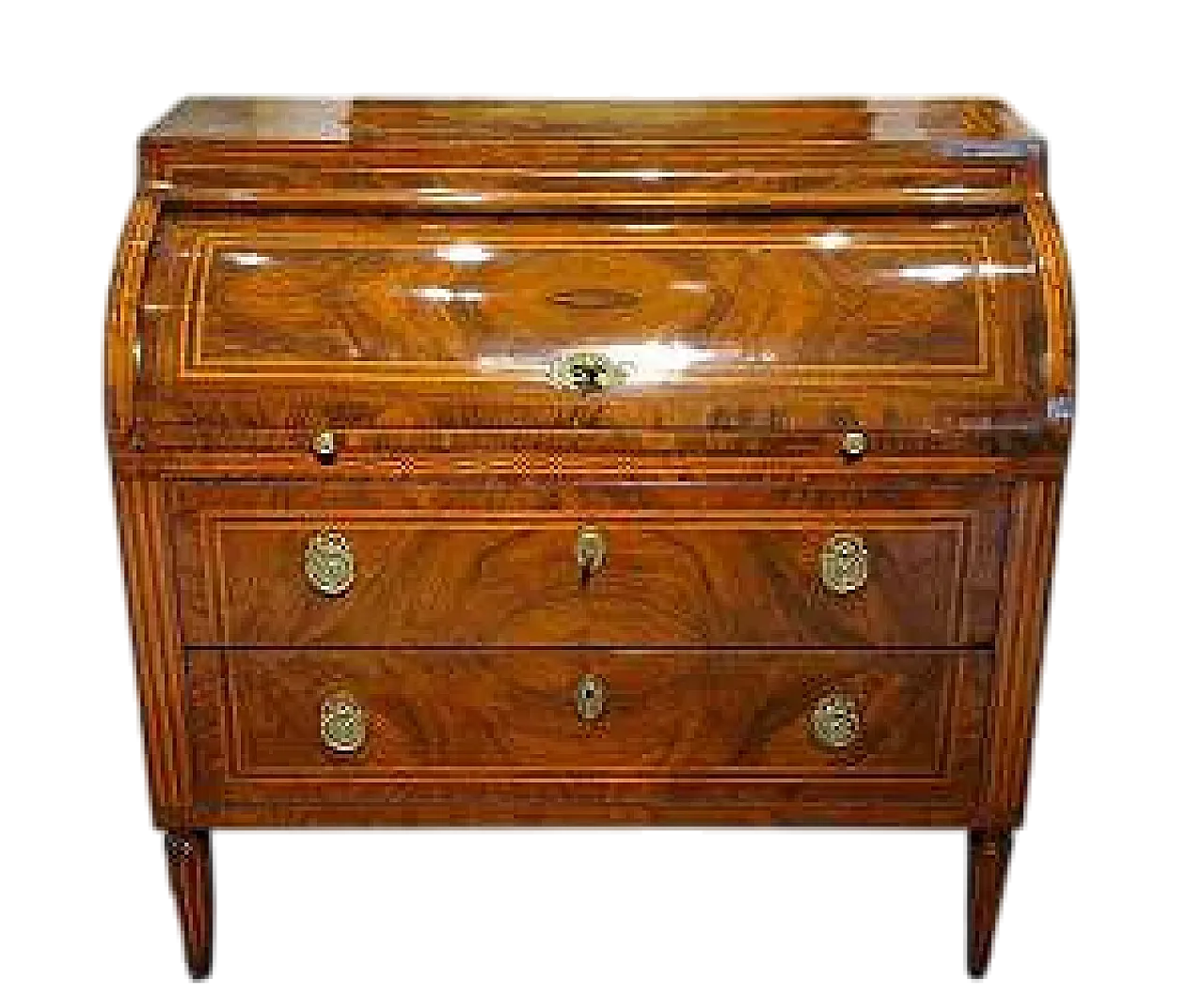 Secretaire a cilindro genovese in legno, fine '700 11