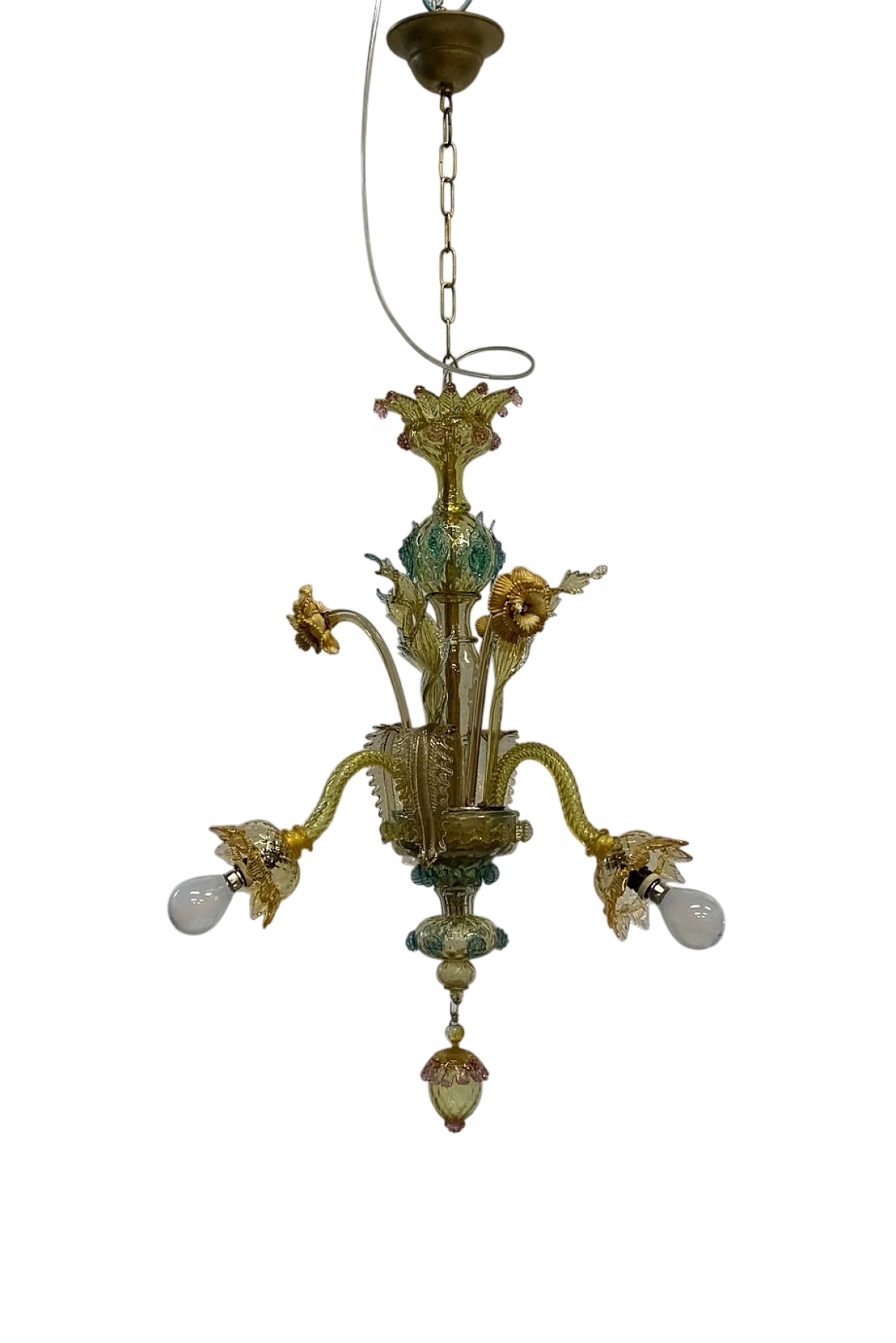 Lampadario in vetro di Murano, anni '40 8