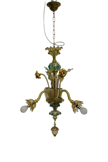 Lampadario in vetro di Murano, anni '40