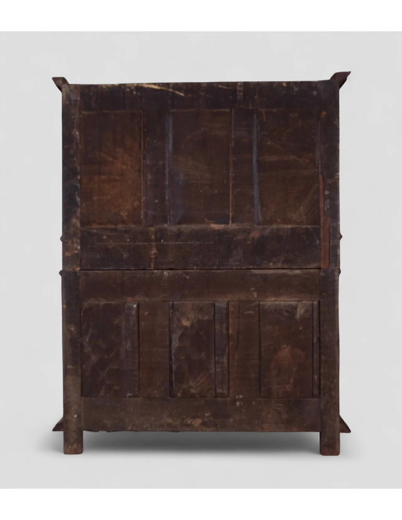 Credenza doppio corpo in legno massello con colonne tornite, '900 4