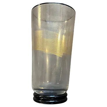 Modern black and gold clear Murano glass vase, 1970s