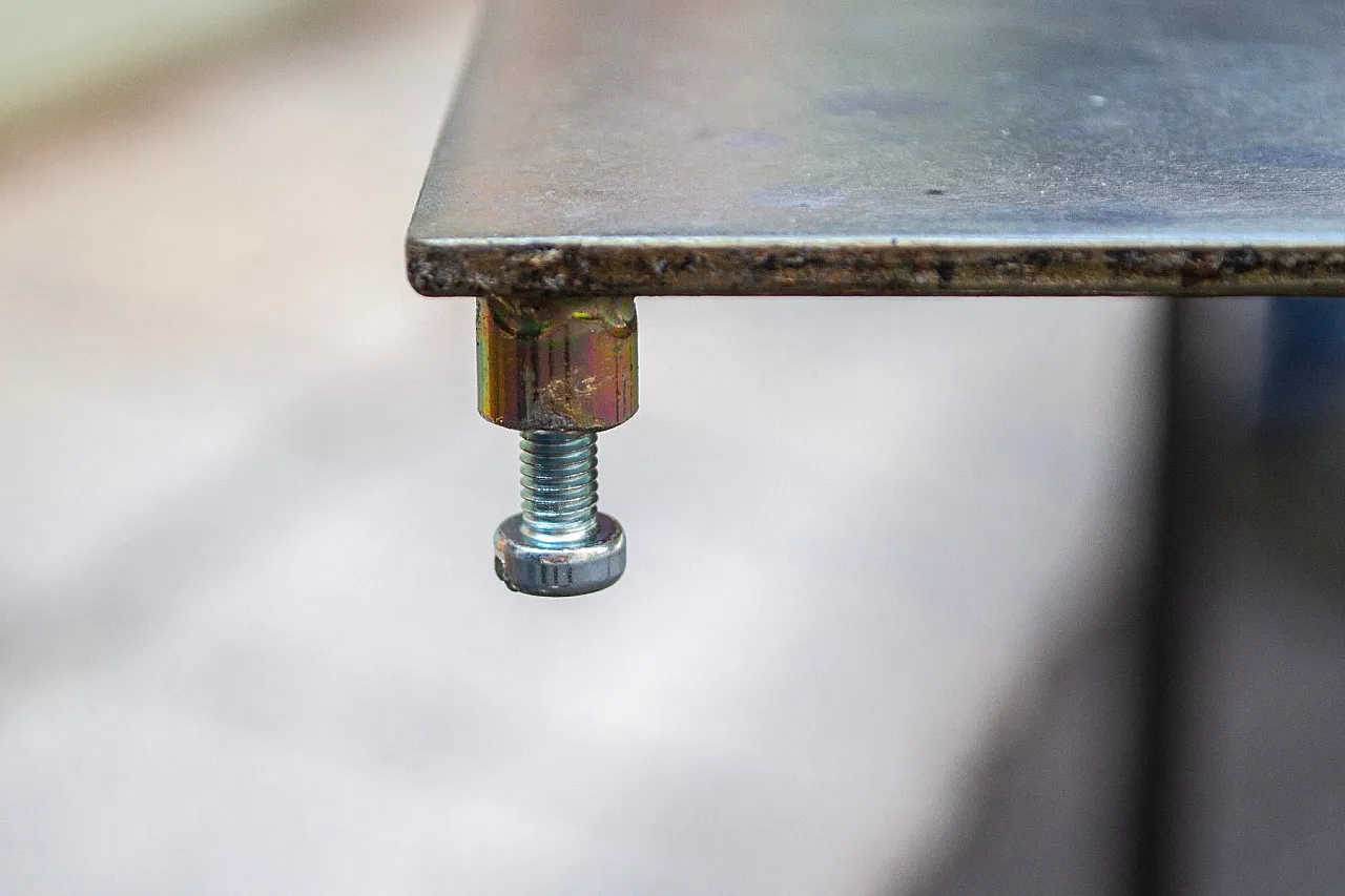 Iron and galvanized sheet metal table by Toni Cordero, 1980s 5