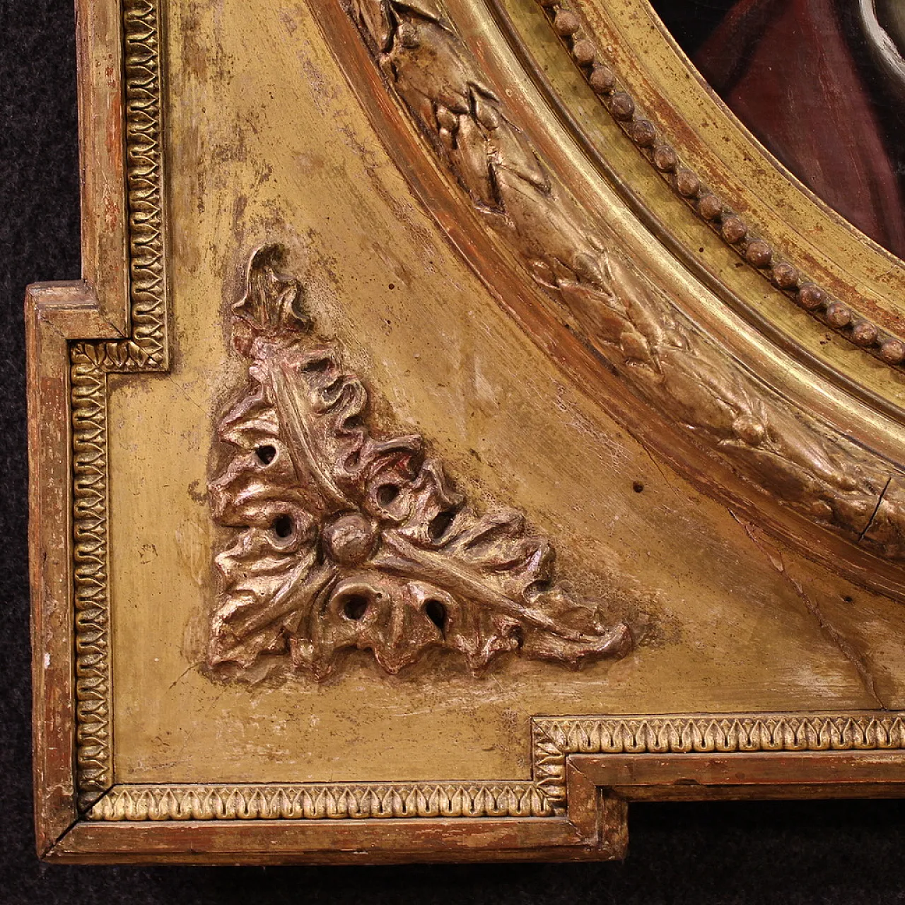 Ancient Italian painting, Virgin of Sorrows, 17th century 8