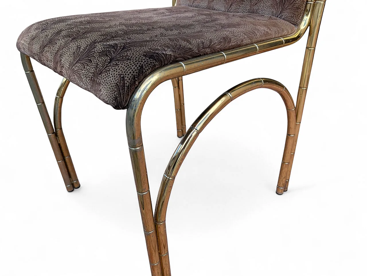 4 Italian gilt brass dining chairs, 1970s 12