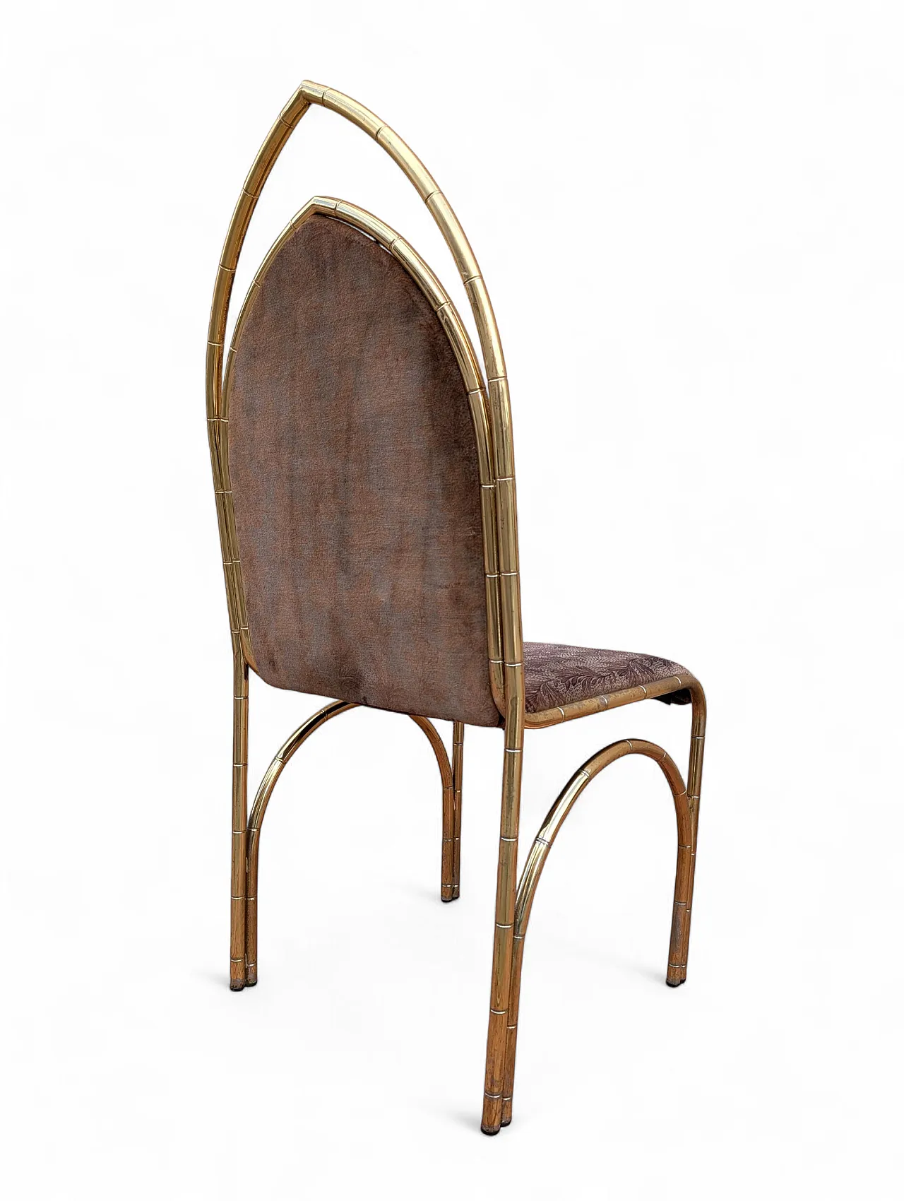 4 Italian gilt brass dining chairs, 1970s 15