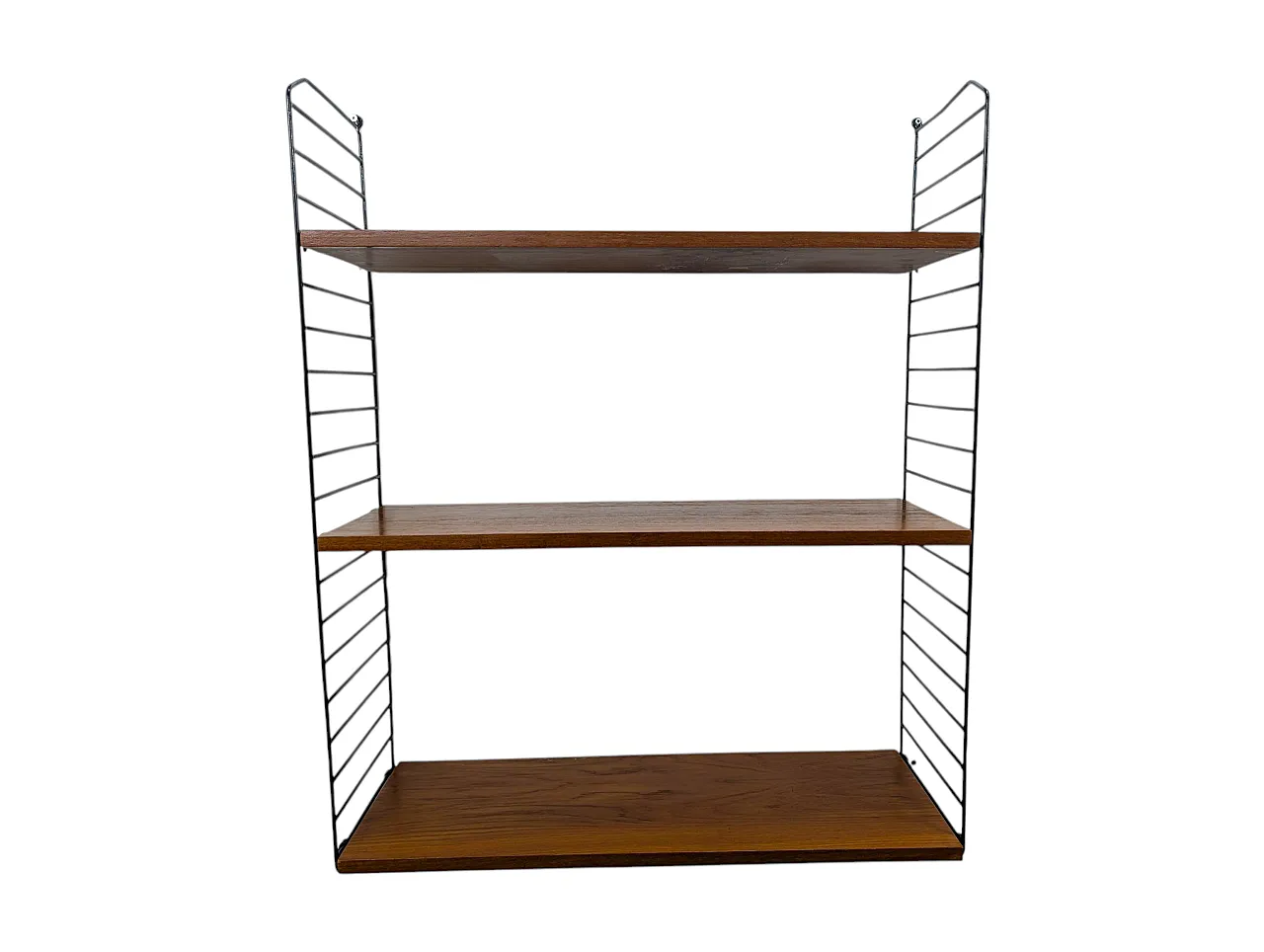 Mensola a sospensione in legno e ferro, anni '60 1