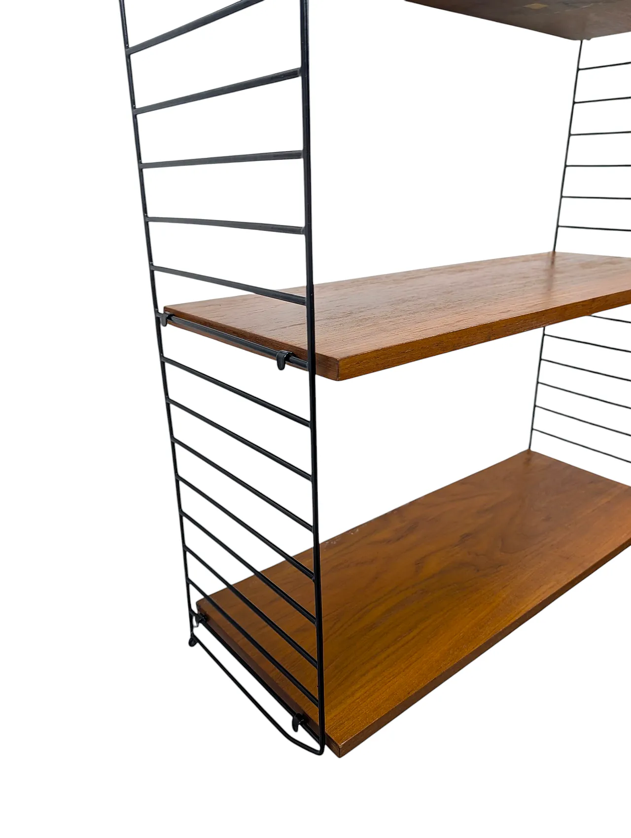 Mensola a sospensione in legno e ferro, anni '60 3