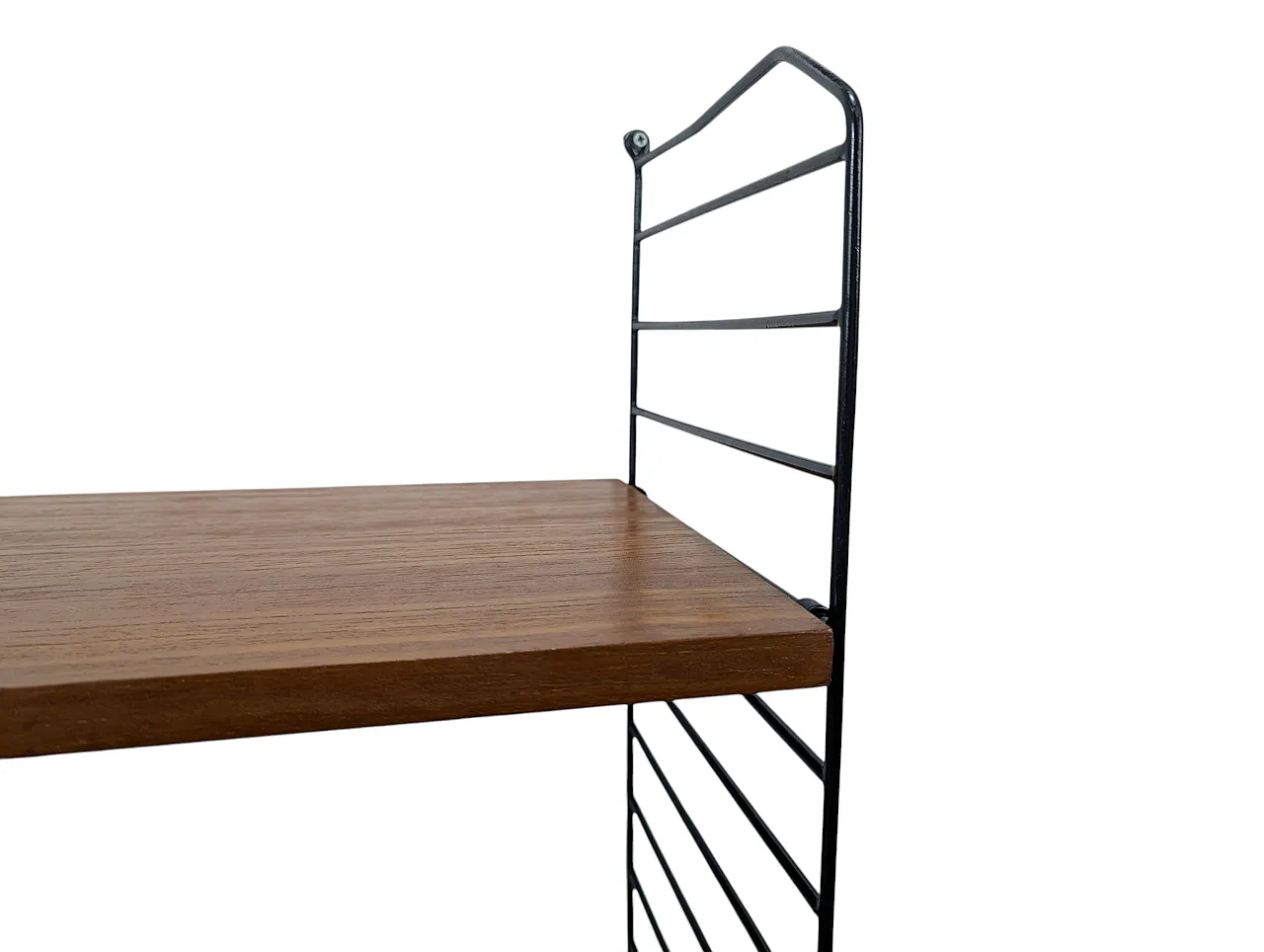 Mensola a sospensione in legno e ferro, anni '60 5