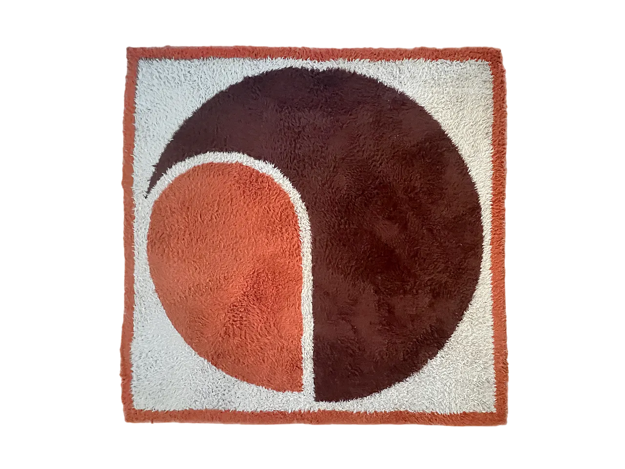 Tappeto in lana design geometrico, anni '70 9