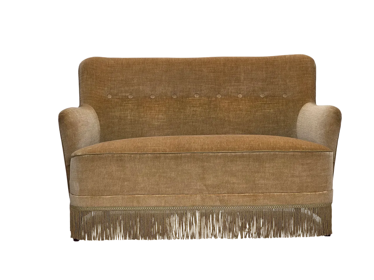 Danish 2-seater sofa, light green velour, 1970s 23