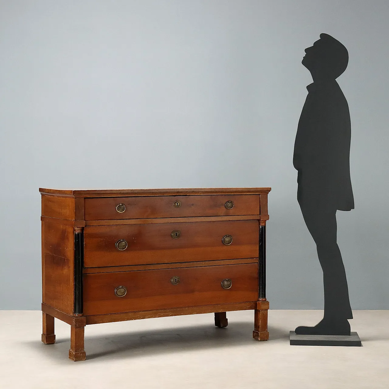 Impero walnut chest of drawers, early 19th century 3
