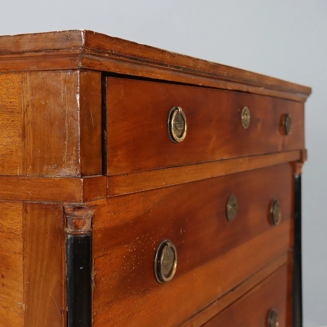 Impero walnut chest of drawers, early 19th century 4