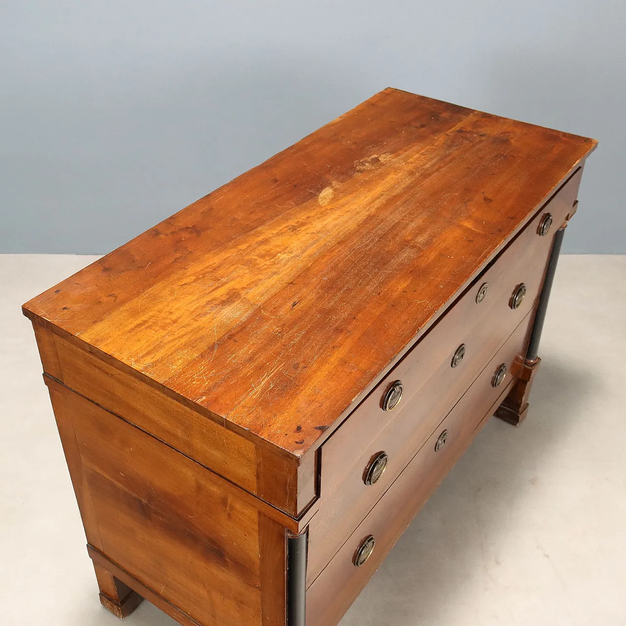 Impero walnut chest of drawers, early 19th century 9