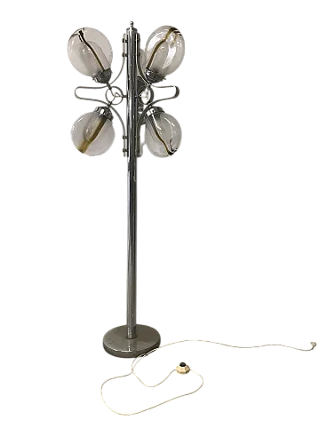 Lampada da terra in vetro di Murano, anni '70