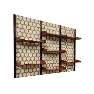 Wall bookcase with polka dot fabric, Italy 1960s