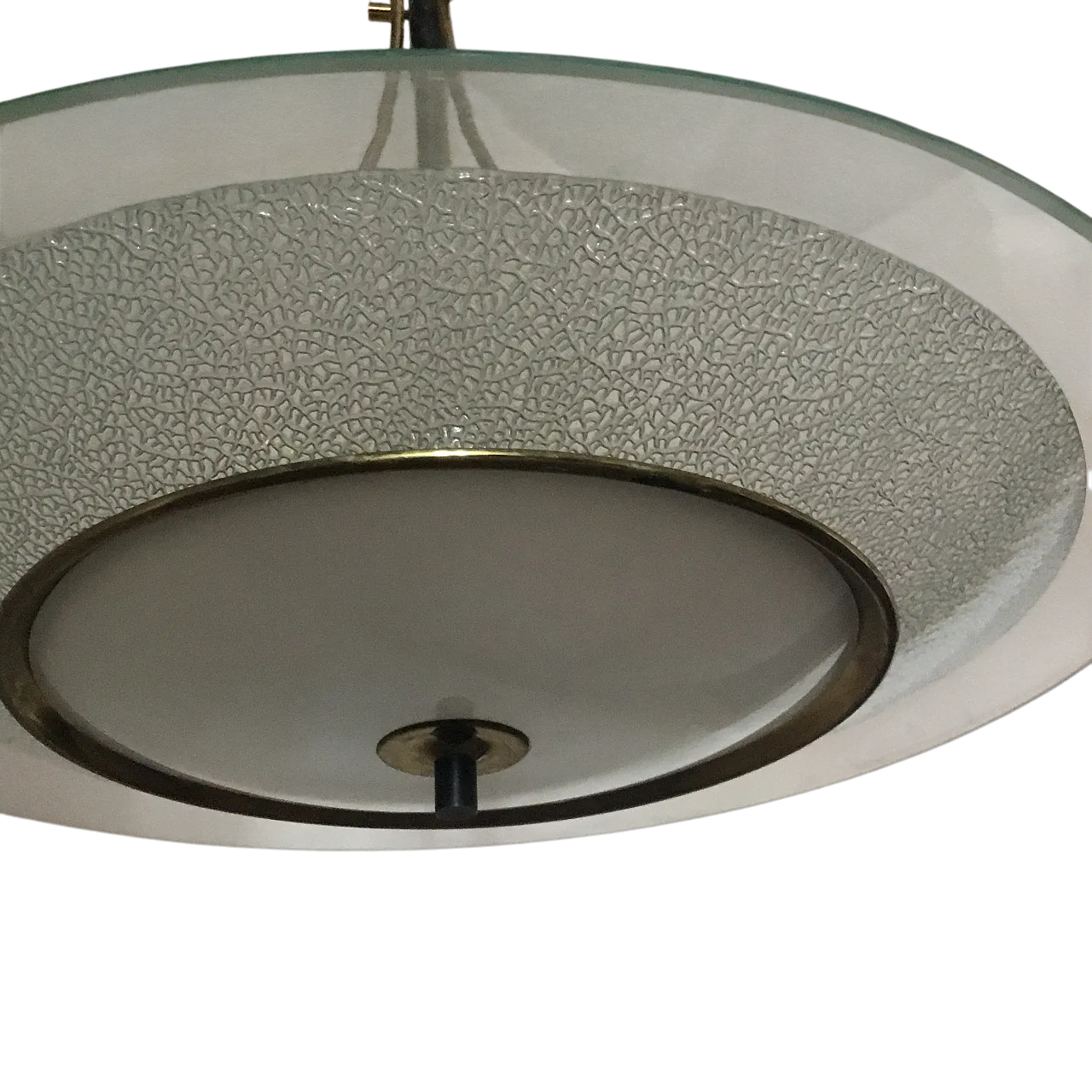 Lampadario vetro stile Fontana Arte, anni '50 6