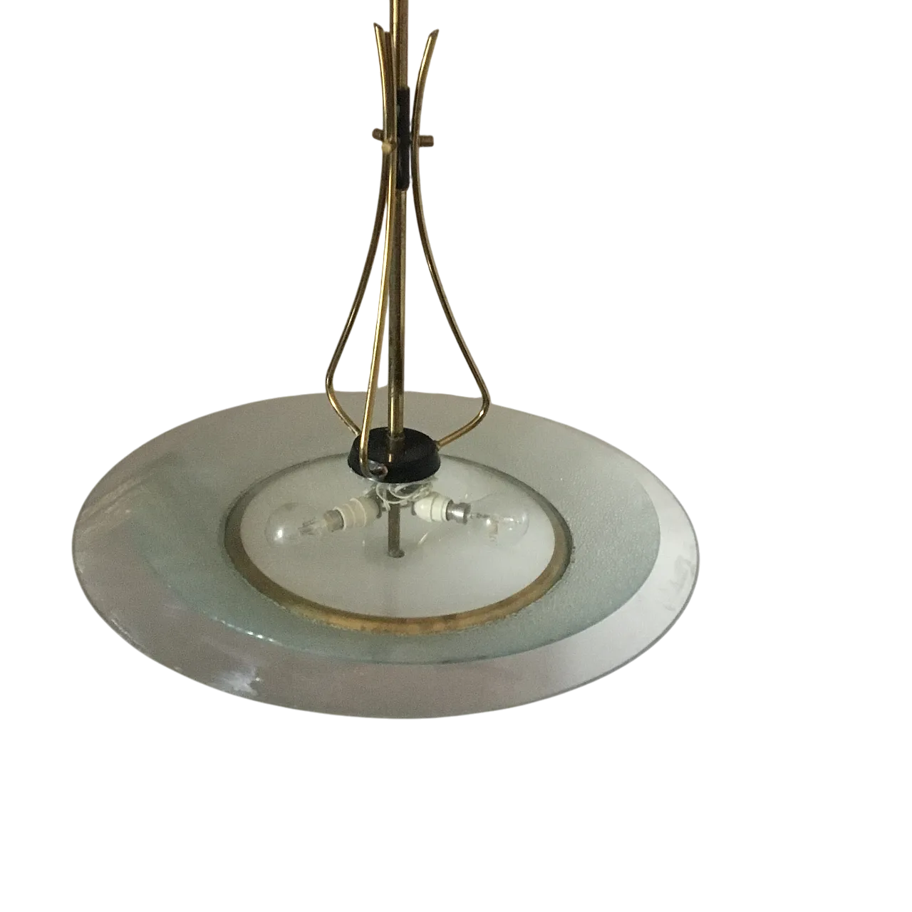 Lampadario vetro stile Fontana Arte, anni '50 7