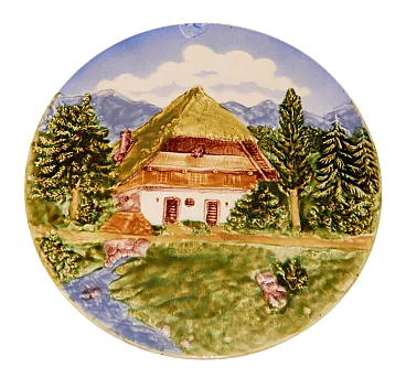 Piatto decorativo Majolika Schramberg SMF, anni '70