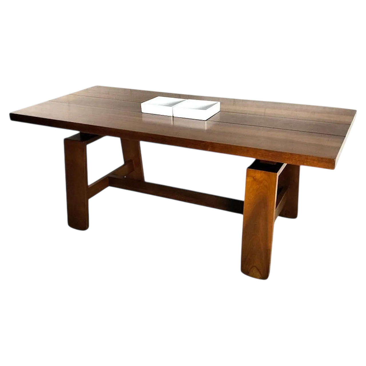 Walnut dining table 611 model by S. Coppola for Bernini, 70s 18