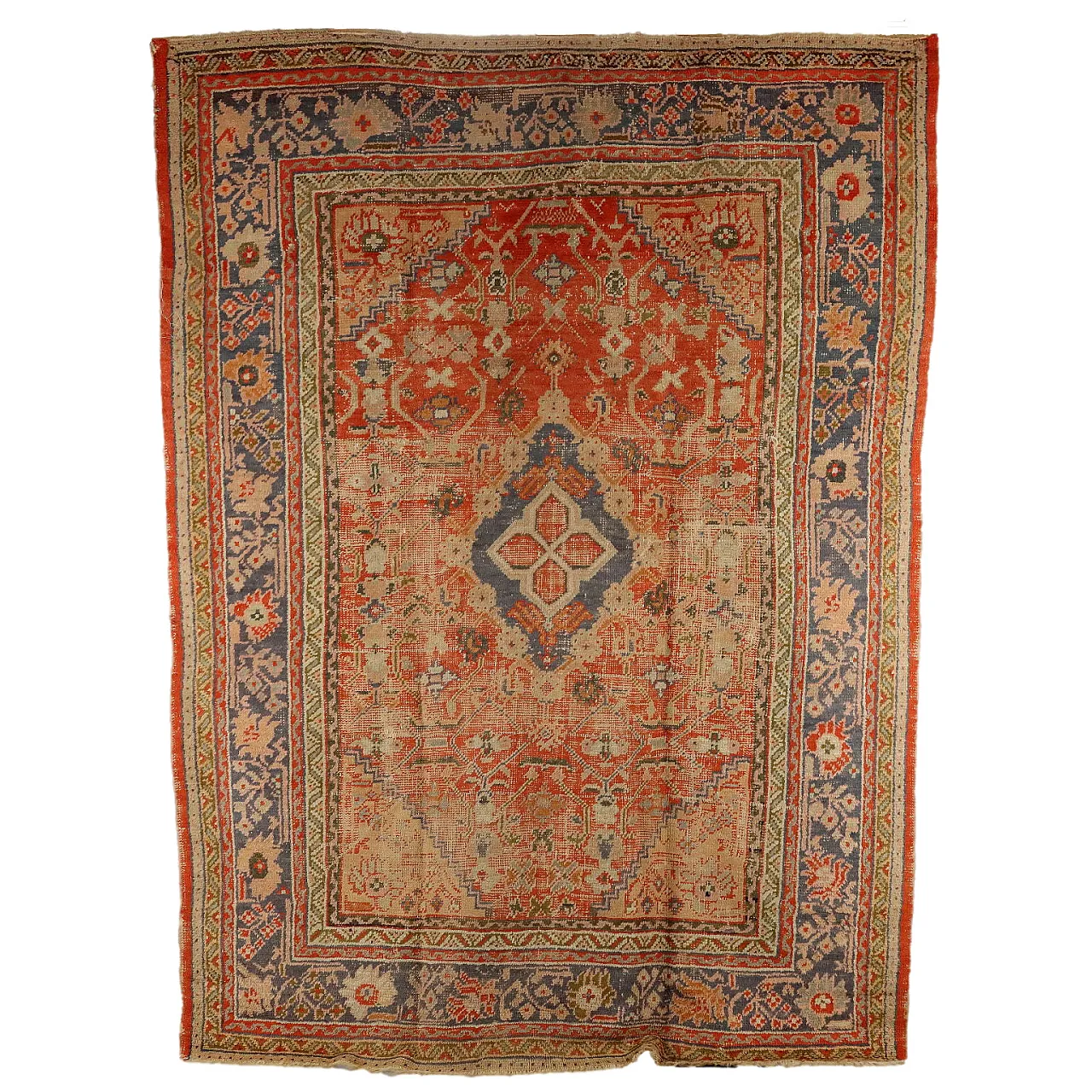 Heavy-knotted wool Ushak carpet, 20th century 1