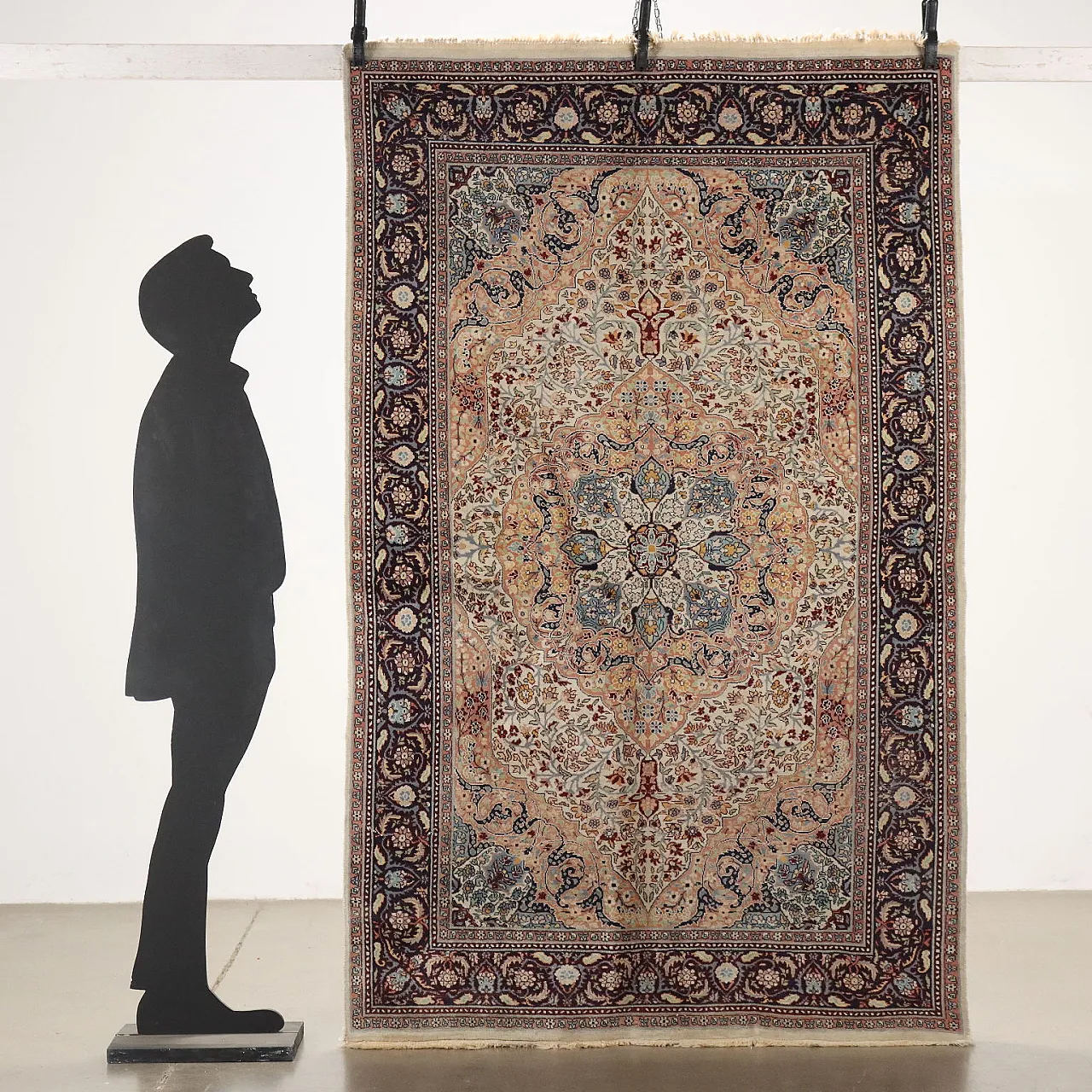 Cotton and wool Jaipur carpet with fine knot, late 20th century 2