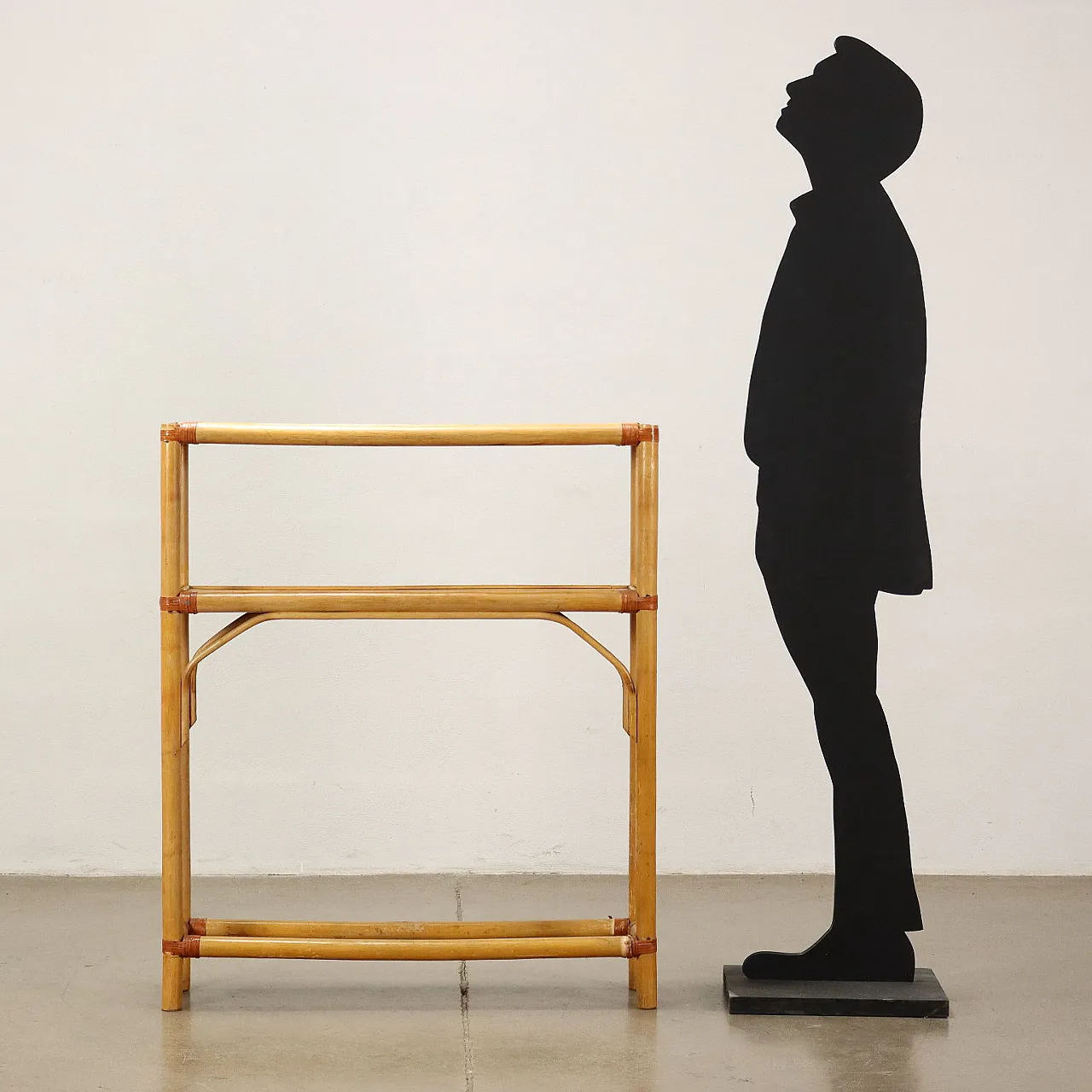 Mobile in bambù con ripiani a giorno, anni '80 2