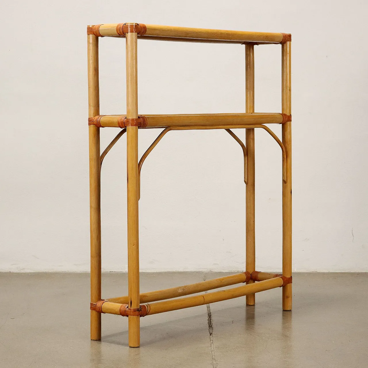 Mobile in bambù con ripiani a giorno, anni '80 8