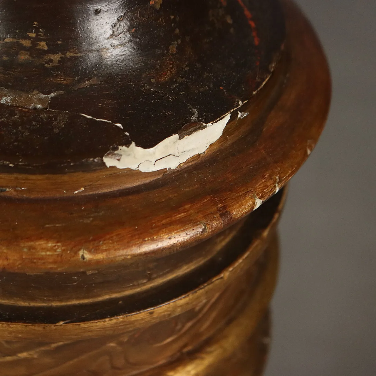 Gilded wood and fabric torch, 19th century 7