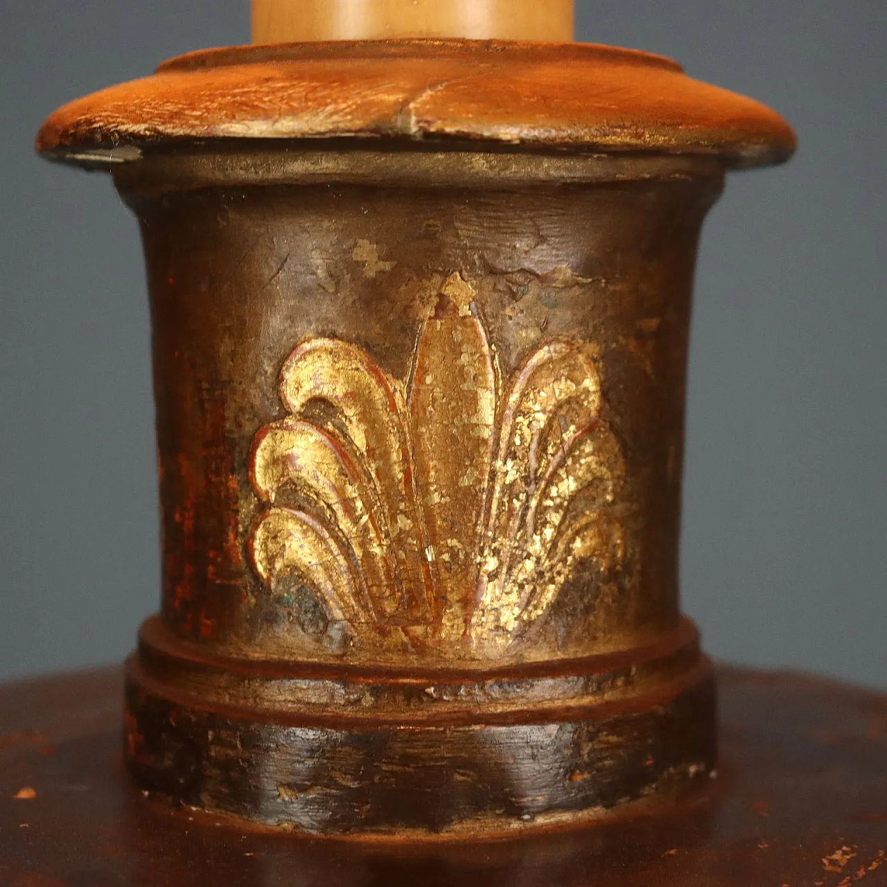 Gilded wood and fabric torch, 19th century 9