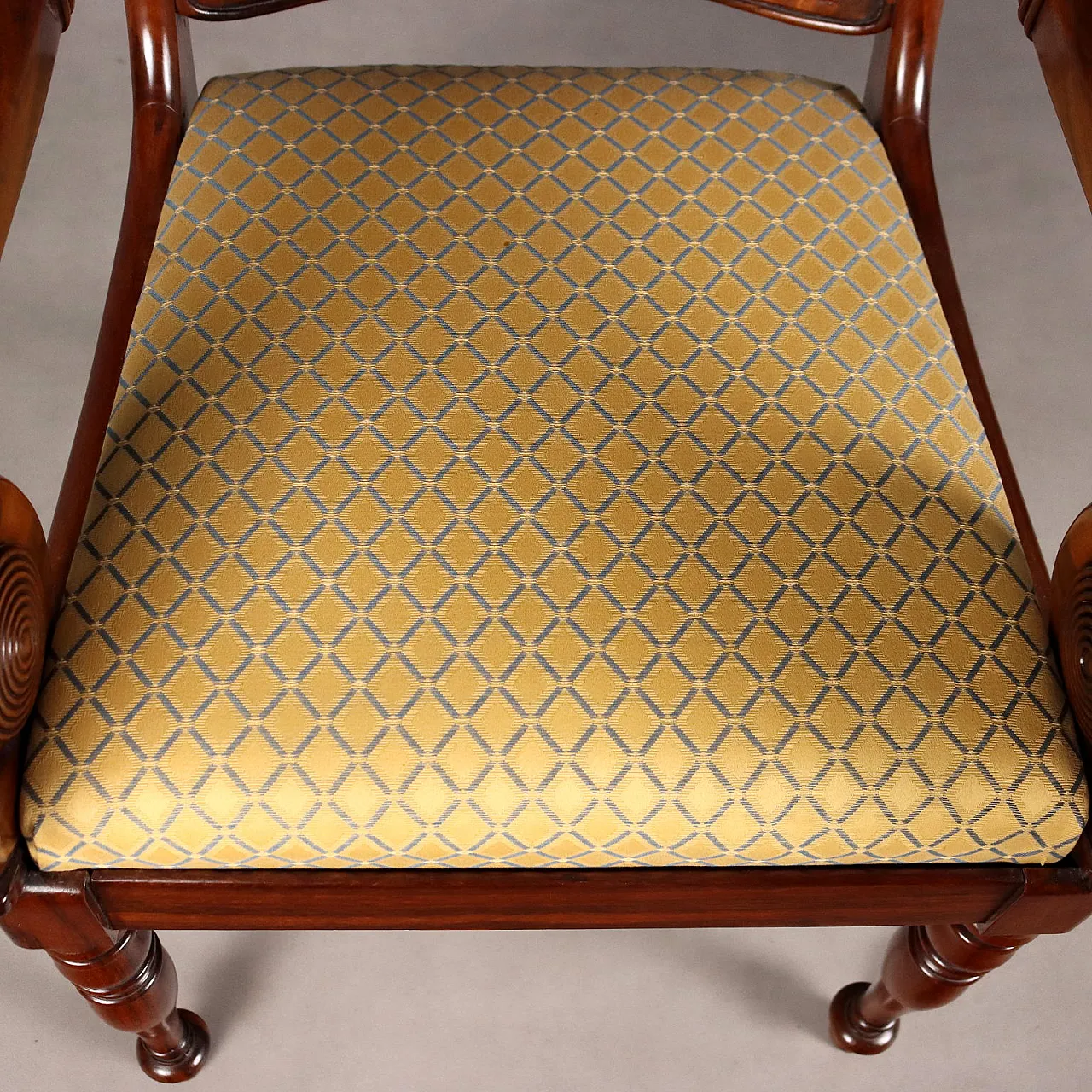 Pair of Luigi Filippo mahogany armchairs, 19th century 4