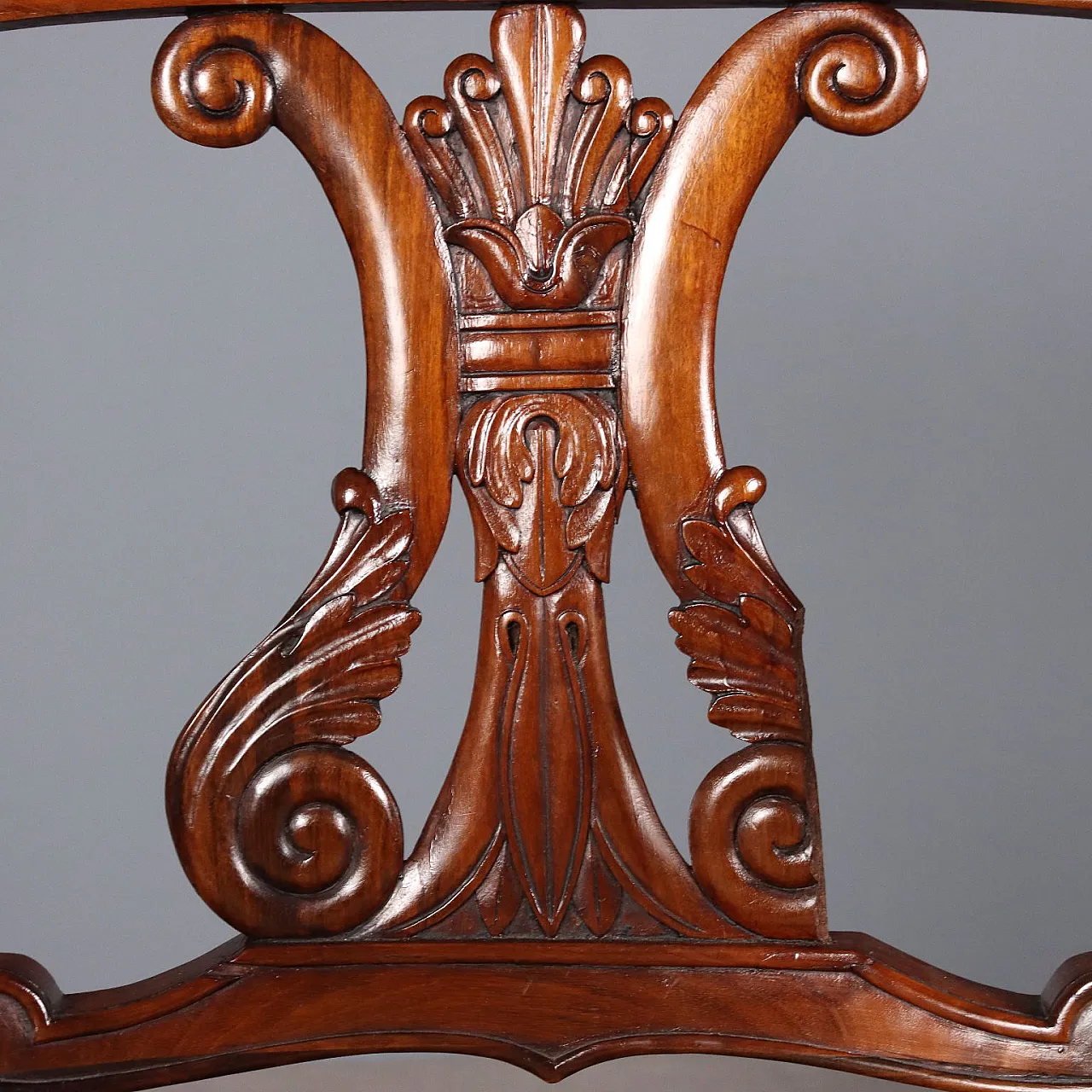 Pair of Luigi Filippo mahogany armchairs, 19th century 7