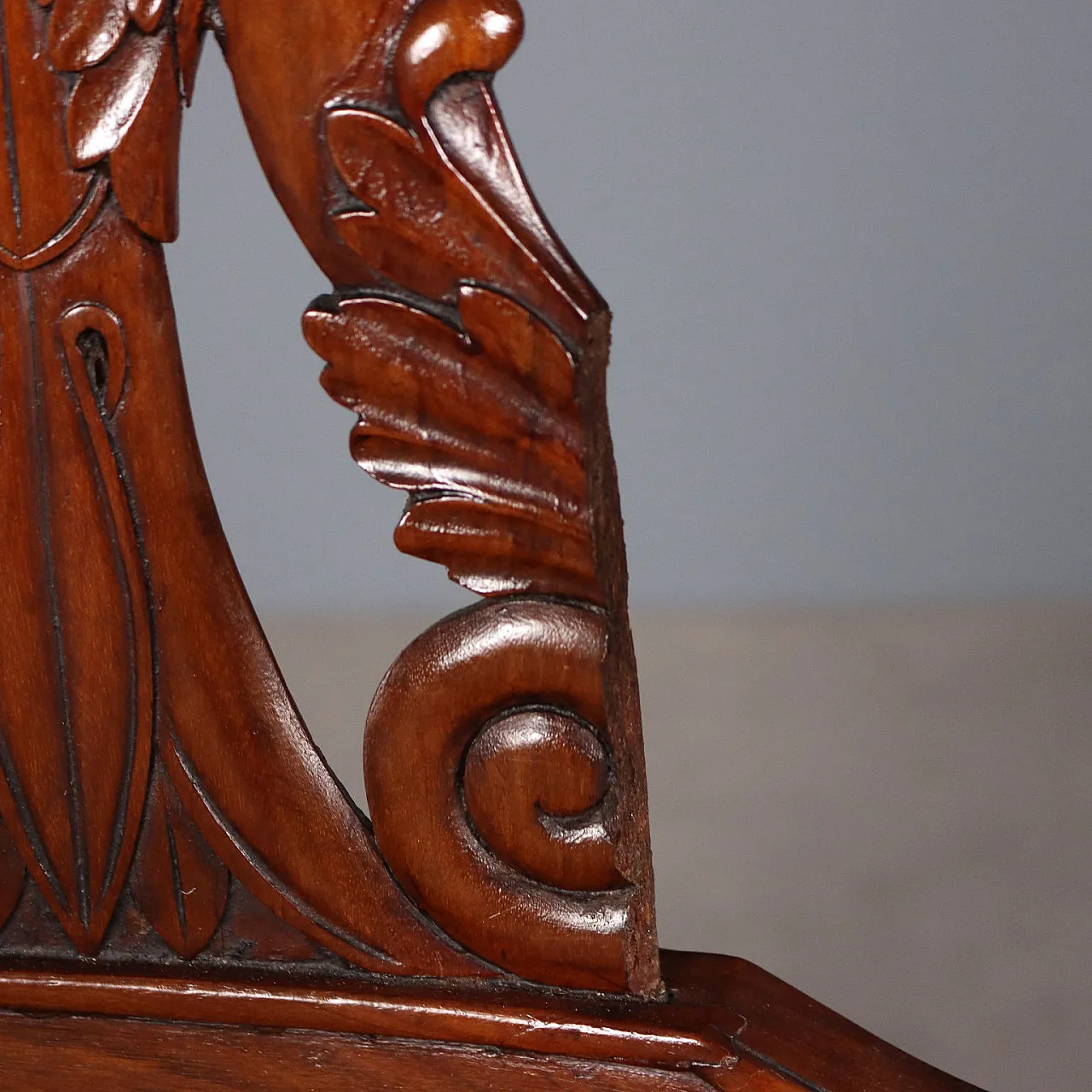 Pair of Luigi Filippo mahogany armchairs, 19th century 8
