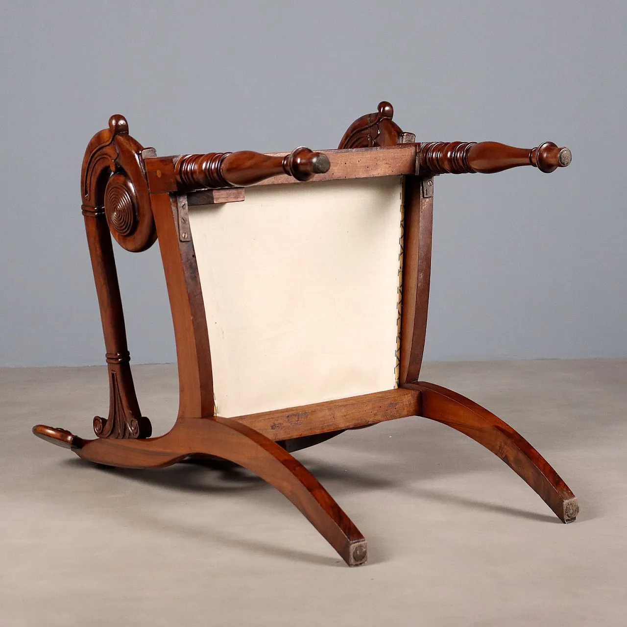 Pair of Luigi Filippo mahogany armchairs, 19th century 10