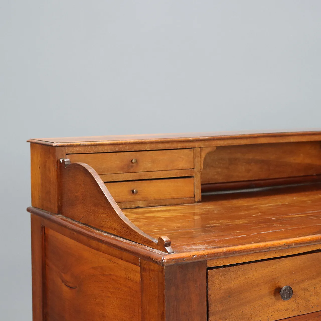 Scrivania in noce con 7 cassetti, '800 4