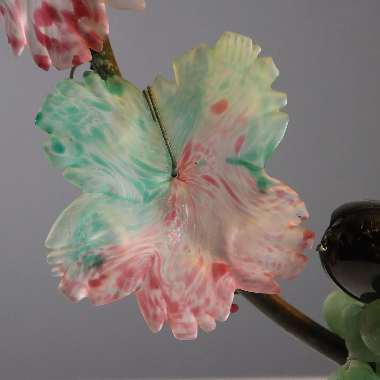 Table lamp in metal and colored glass, 19th century 6