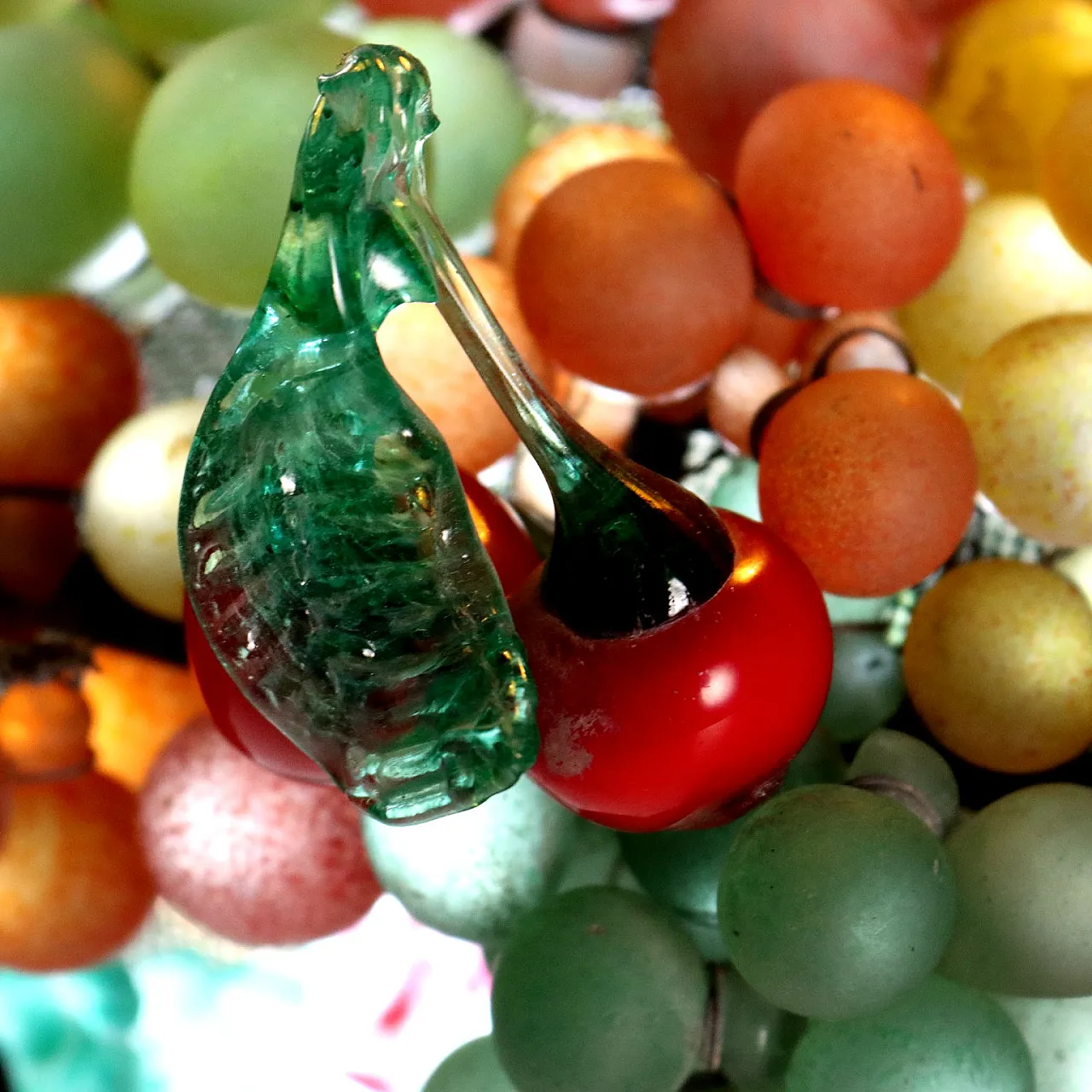 Table lamp in metal and colored glass, 19th century 9