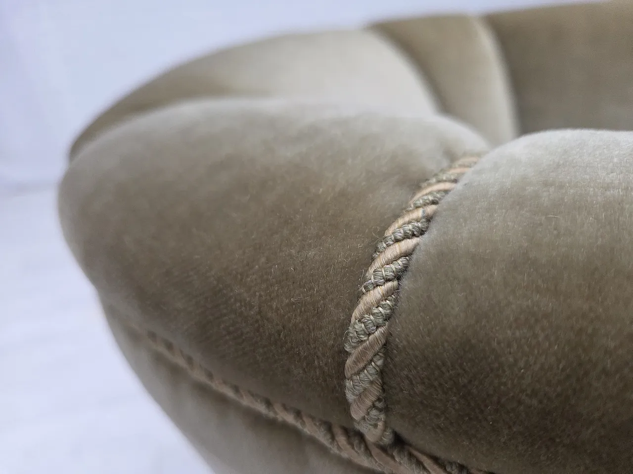 Danish armchair green velour, oak, 1970s 6