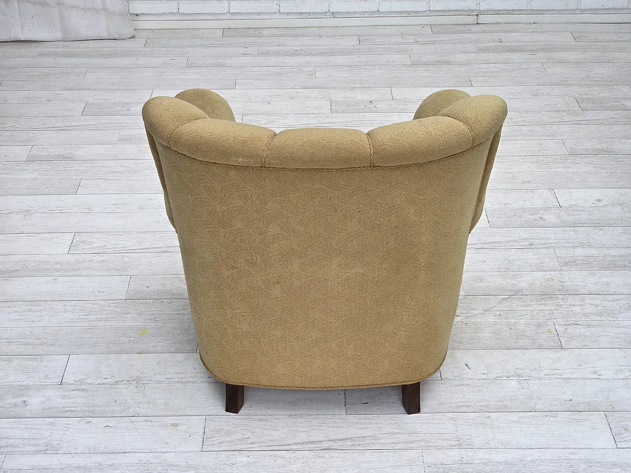 Danish relax chair light green wool, 1960s 13