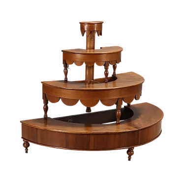 Etagere semicircolare in noce, '800