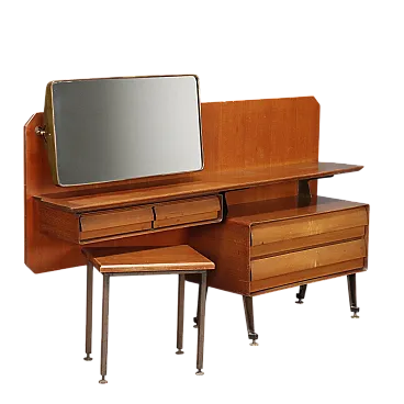 Mobile per camera da letto in legno e ottone, '900